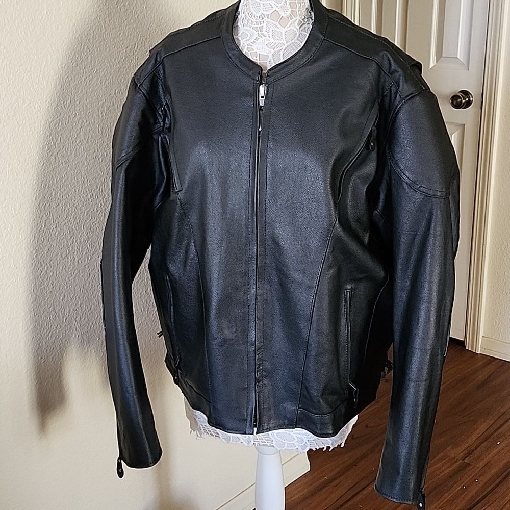 Dream Apparel Leather Concealed Carry Moto Racer Biker Jacket Size‎ 2X